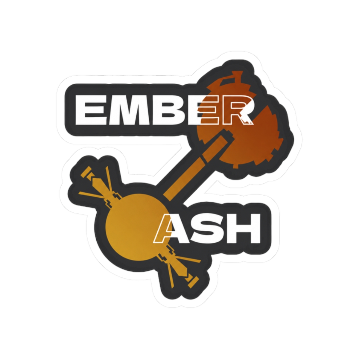 Ember Twin & Ash Twin – Outer Wilds Inspired Minimalist Space Design Sticker - alternate angle 3, merchandise