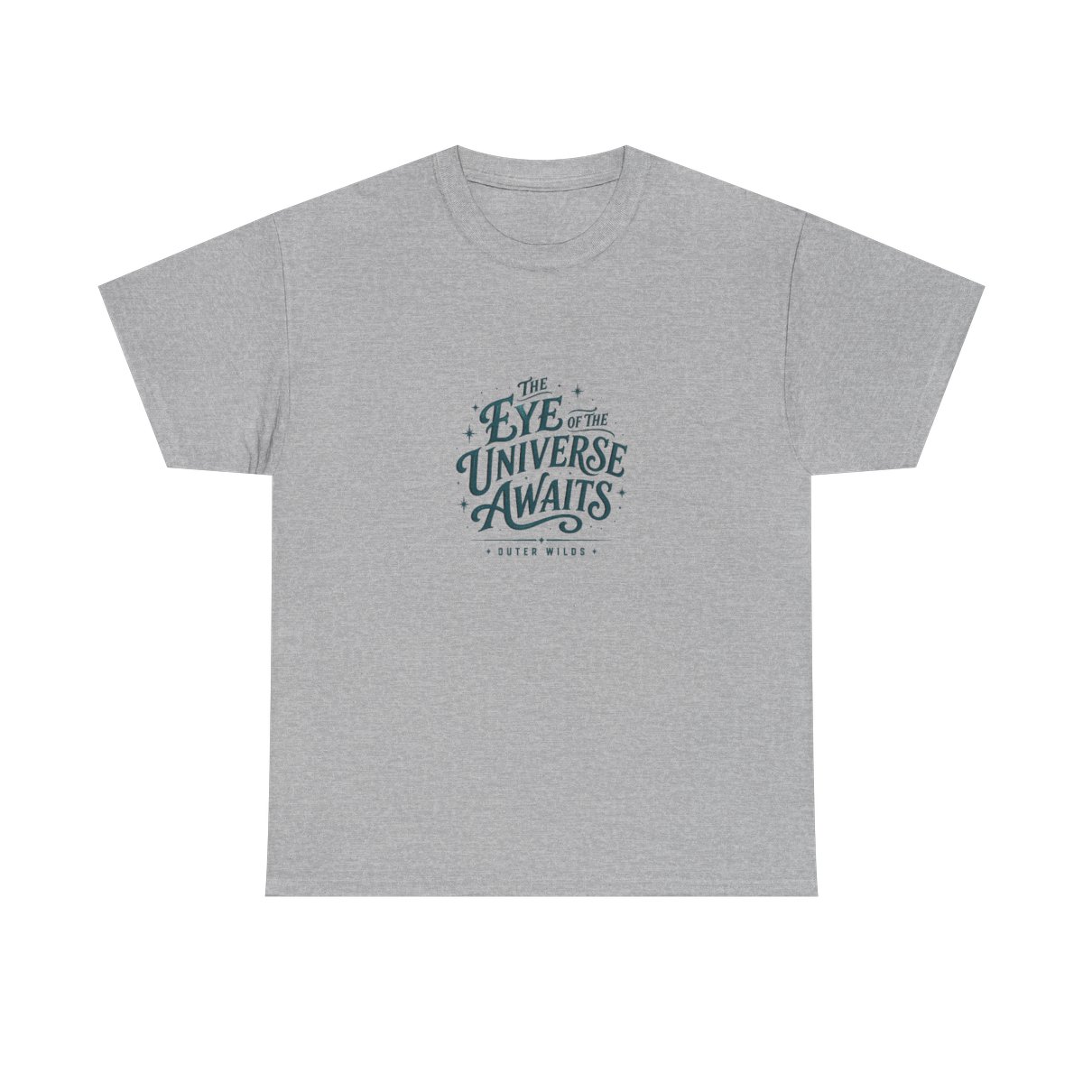 Outer Wilds "THE EYE OF THE UNIVERSE AWAITS" Unisex Tee - alternate angle 4, merchandise