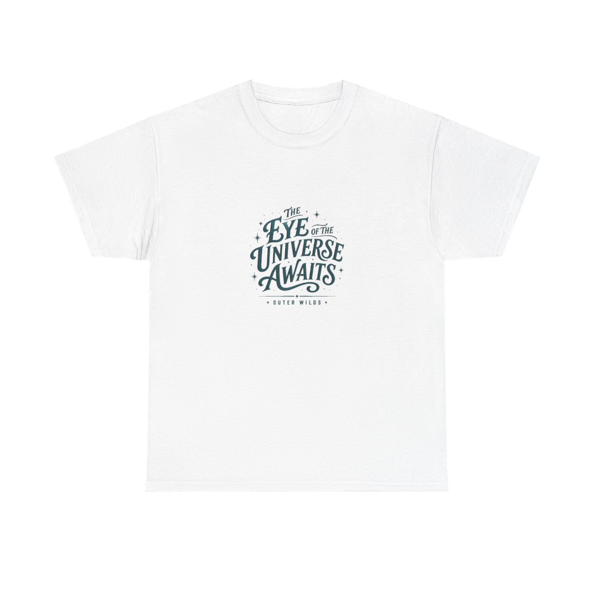Outer Wilds "THE EYE OF THE UNIVERSE AWAITS" Unisex Tee - alternate angle 3, merchandise