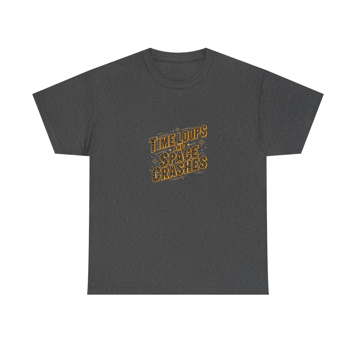 Outer Wilds "TIME LOOPS AND SPACE CRASHES" Unisex Tee - alternate angle 4, merchandise
