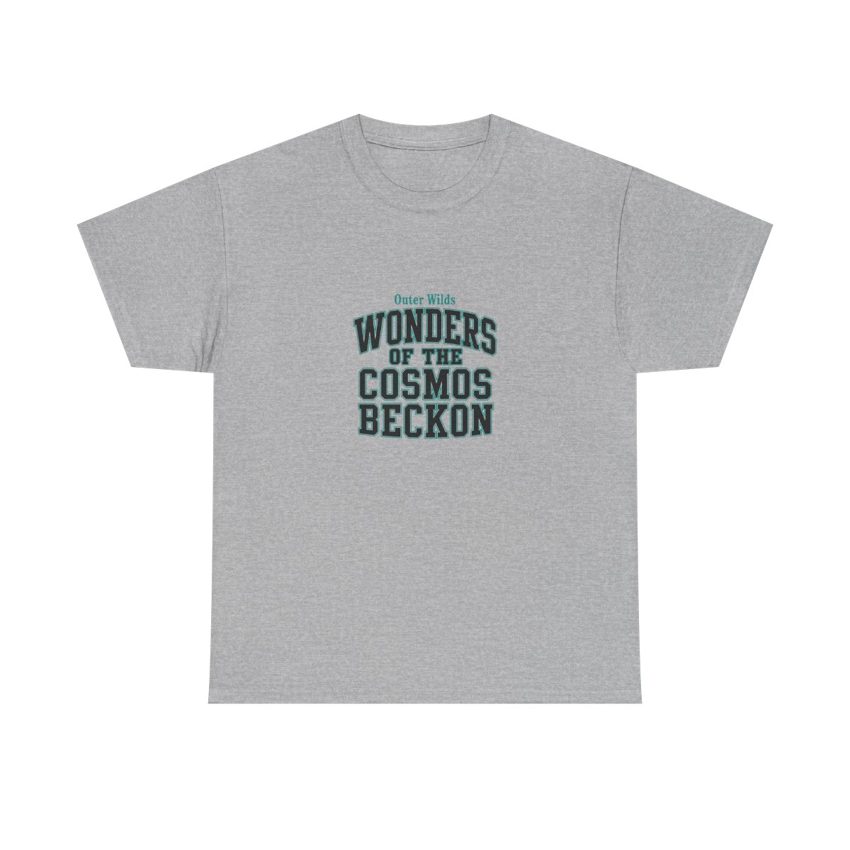 Outer Wilds "WONDERS OF THE COSMOS BECKON" Unisex Tee - alternate angle 4, merchandise