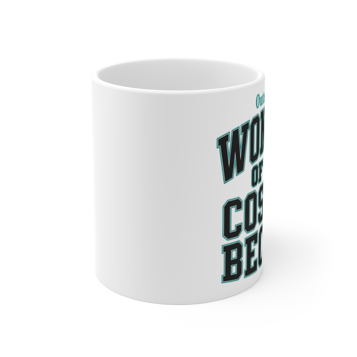 Outer Wilds "WONDERS OF THE COSMOS BECKON" White Mug - alternate angle 1, merchandise