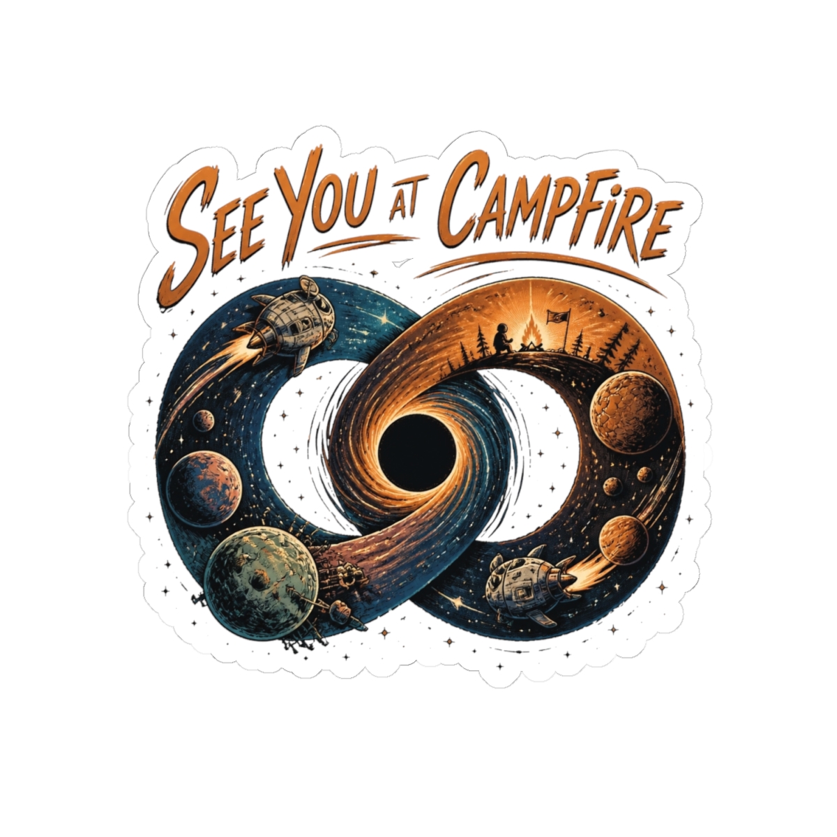 Outer Wilds "See You at Campfire" Sticker - alternate angle 2, merchandise